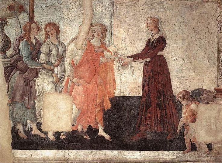 Venus and the Three Graces presenting gifts to a young woman - Sandro Botticelli